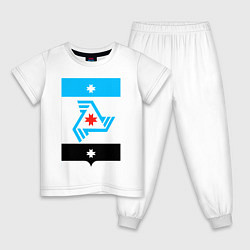 Пижама хлопковая детская Балезинский район, цвет: белый