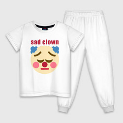 Пижама хлопковая детская Sad clown, цвет: белый