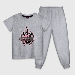 Пижама хлопковая детская Blackpink - logo in yang, цвет: меланж
