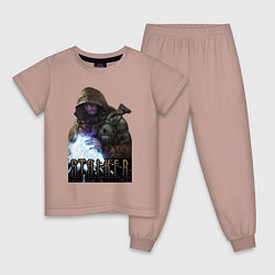 Пижама хлопковая детская Stalker - Меченный, цвет: пыльно-розовый