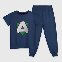 Пижама хлопковая детская Альянс logo, цвет: тёмно-синий