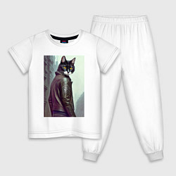 Детская пижама Модный котяра - Лондон - нейросеть