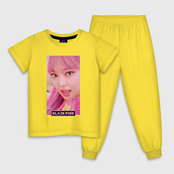 Пижама хлопковая детская Дженни Блэкпинк, цвет: желтый