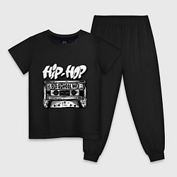 Пижама хлопковая детская Hip hop oldschool, цвет: черный