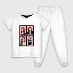Пижама хлопковая детская Blackpink K-pop группа, цвет: белый