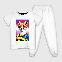 Пижама хлопковая детская Fox - pop art - fashionista, цвет: белый