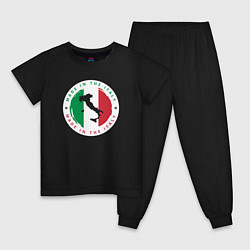 Пижама хлопковая детская Сделан в Италии, цвет: черный