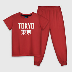 Пижама хлопковая детская Japan - Tokyo, цвет: красный