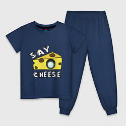 Пижама хлопковая детская Say cheese, цвет: тёмно-синий
