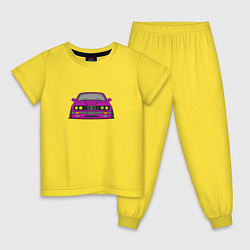 Пижама хлопковая детская Низкая bmw e30 drift stance, цвет: желтый