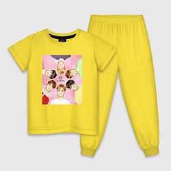 Пижама хлопковая детская Astro team, цвет: желтый