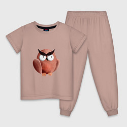 Детская пижама Сердитая сова с круглыми глазами