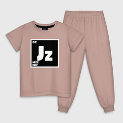 Пижама хлопковая детская Jazz 1917, цвет: пыльно-розовый