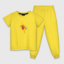 Пижама хлопковая детская Голова попугая WPAP, цвет: желтый