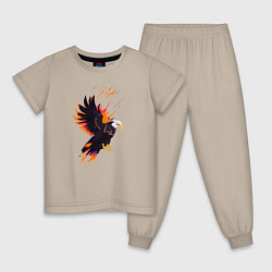 Детская пижама Орел парящая птица абстракция