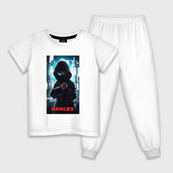 Пижама хлопковая детская Roblox hacker, цвет: белый