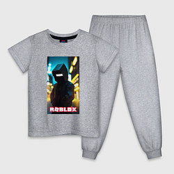 Пижама хлопковая детская Roblox cyberpunk, цвет: меланж