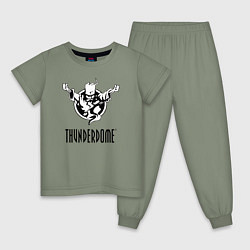 Пижама хлопковая детская Thunderdome v 2, цвет: авокадо