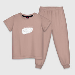 Пижама хлопковая детская Running horses, цвет: пыльно-розовый