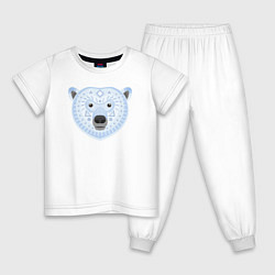 Пижама хлопковая детская Полярный медведь, цвет: белый