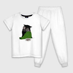 Пижама хлопковая детская Кот повар, цвет: белый