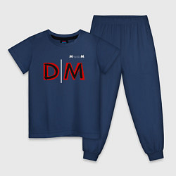 Пижама хлопковая детская Depeche Mode 2023 Memento Mori Logo 08, цвет: тёмно-синий