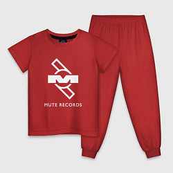 Пижама хлопковая детская Depeche Mode Mute Records Logo, цвет: красный