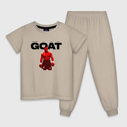 Пижама хлопковая детская GOAT - Mike Tyson, цвет: миндальный