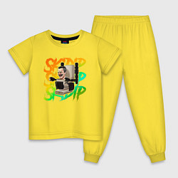 Пижама хлопковая детская Skibidi toilet, цвет: желтый