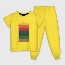 Пижама хлопковая детская Color tardis, цвет: желтый