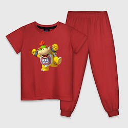 Пижама хлопковая детская Боузер-младший ликует, цвет: красный