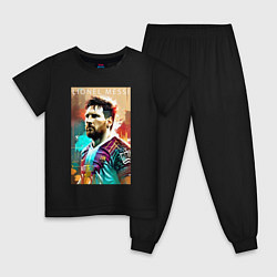 Пижама хлопковая детская Lionel Messi - football - striker, цвет: черный