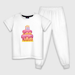 Детская пижама Розовый торт со свечками