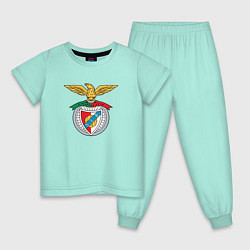 Пижама хлопковая детская Benfica club, цвет: мятный