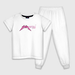 Пижама хлопковая детская Kenergy - metallica and barbie style, цвет: белый
