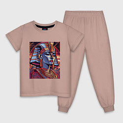 Пижама хлопковая детская Египетские мотивы, цвет: пыльно-розовый