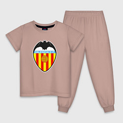 Пижама хлопковая детская Valencia fc sport, цвет: пыльно-розовый