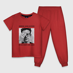 Пижама хлопковая детская Depeche Mode - Andy Fletcher, цвет: красный