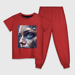 Пижама хлопковая детская Нейро око, цвет: красный