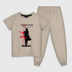 Пижама хлопковая детская Depeche Mode - Happiest Girl Collage, цвет: миндальный