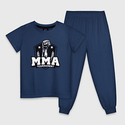 Пижама хлопковая детская Турнир MMA, цвет: тёмно-синий