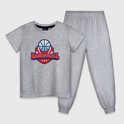 Пижама хлопковая детская Basketball game, цвет: меланж
