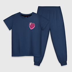 Пижама хлопковая детская Сердце любви, цвет: тёмно-синий