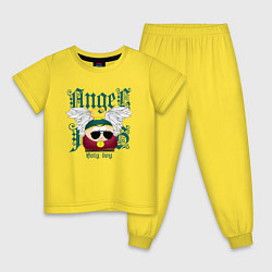 Пижама хлопковая детская Эрик Картман ангел, цвет: желтый