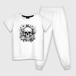 Детская пижама Skull in flowers from napalm 696