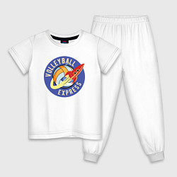Пижама хлопковая детская Volleyball express, цвет: белый