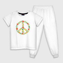 Детская пижама Хиппи Пацифик цветочный оранжево желтый