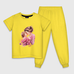 Пижама хлопковая детская Мамина нежность, цвет: желтый
