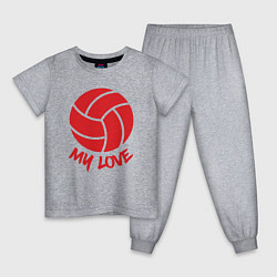 Пижама хлопковая детская Volleyball my love, цвет: меланж