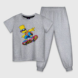 Пижама хлопковая детская Bart Simpson on a skateboard - extreme, цвет: меланж